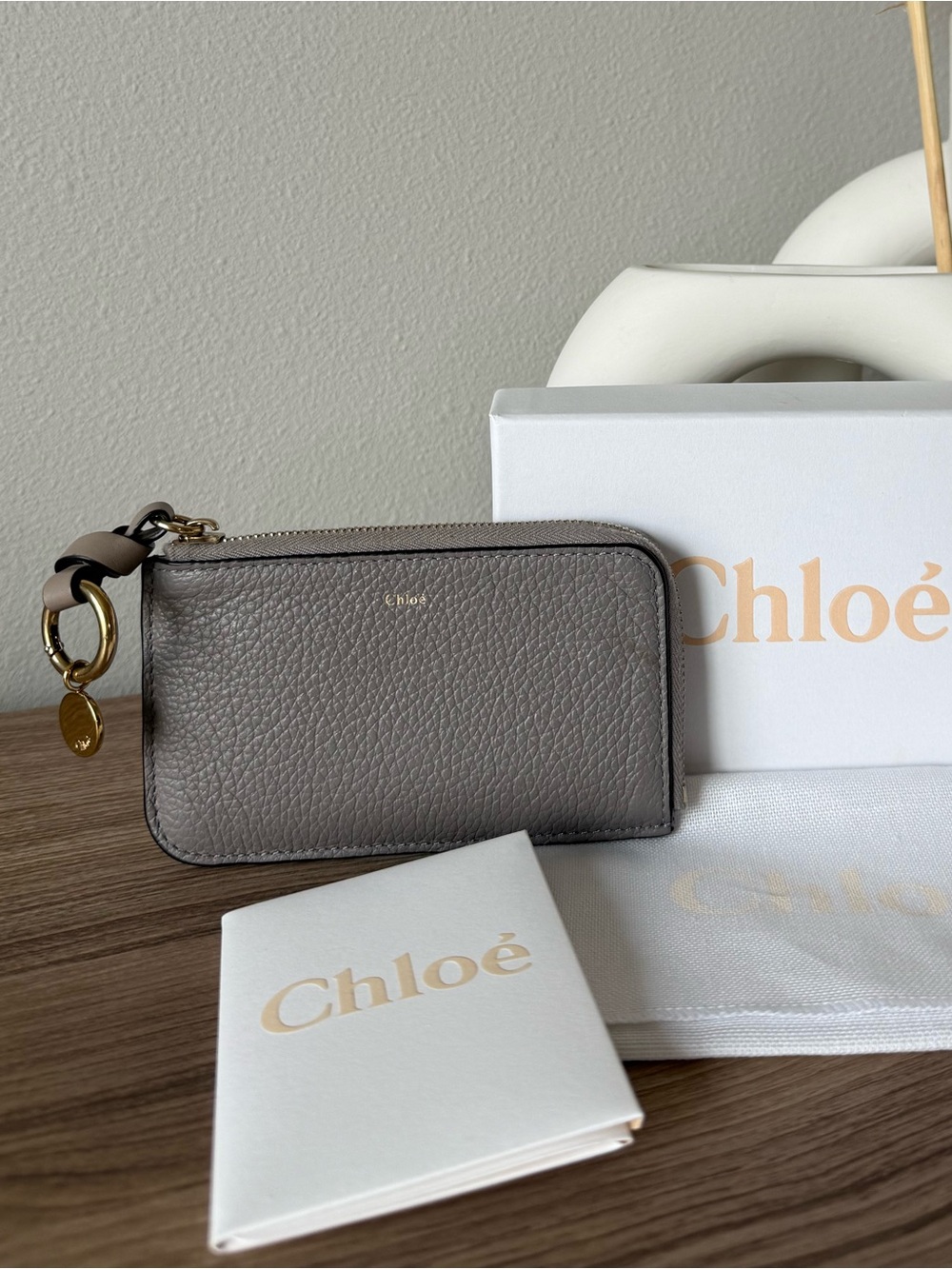Chloe Alphabet Zip Wallet - Gray